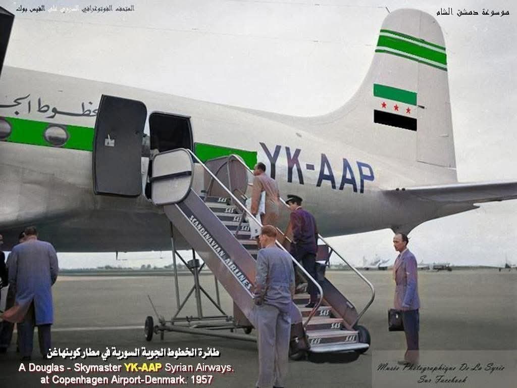  Syrian Airways Heritage - Douglas Skymaster at Copenhagen Airport 1957